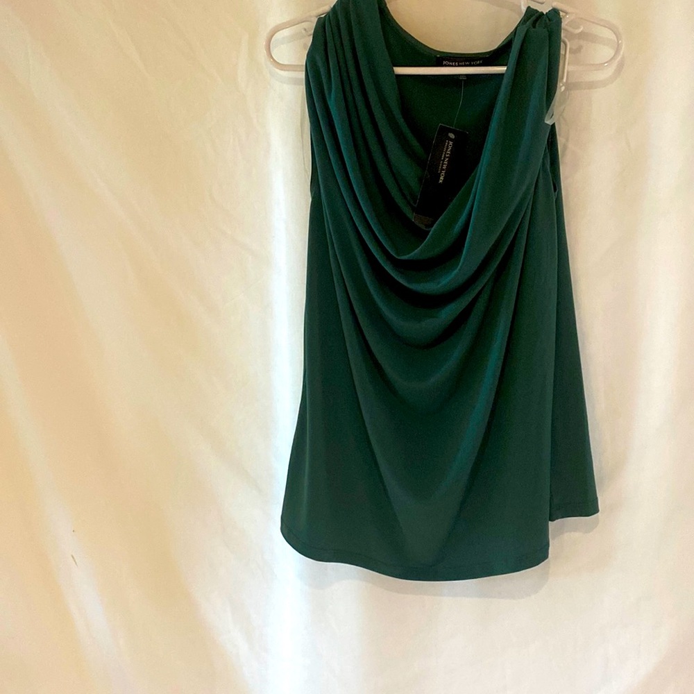 Green cowl neck blouse